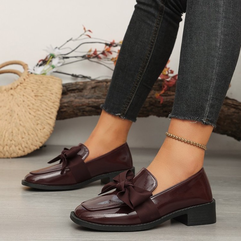 Women'S Fashion Shoes - Mocasines de Moda con Lazo para