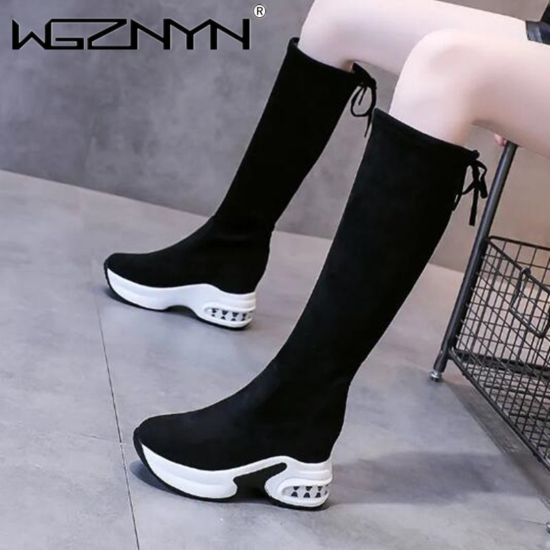 Women'S Fashion Knee High Boots - Botas Largas con plataforma gruesa y