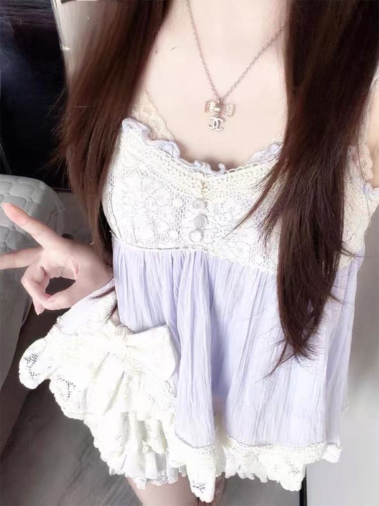 Conjunto de 2 piezas Coquette  - Lace Trim Cami reseña y precio