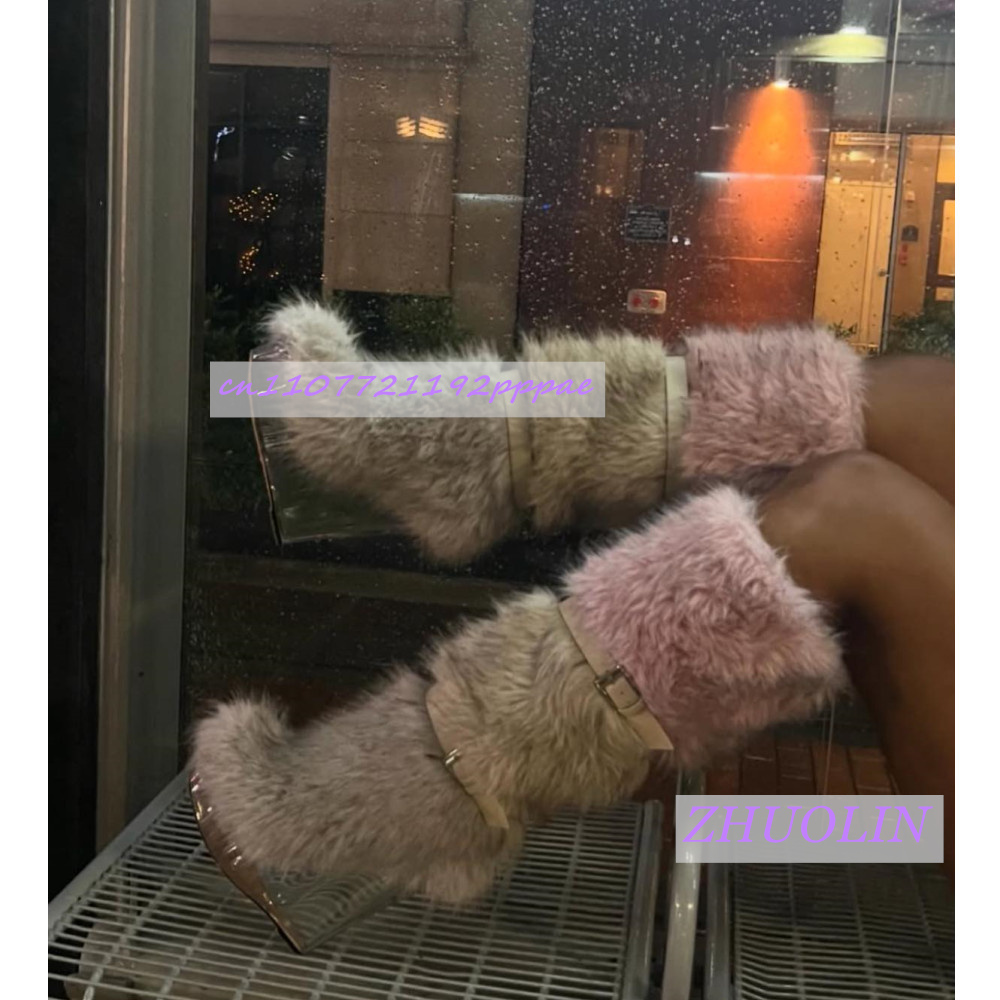 Botas de cuña transparentes pe - Women'S Fashion Knee High Boots reseña y precio