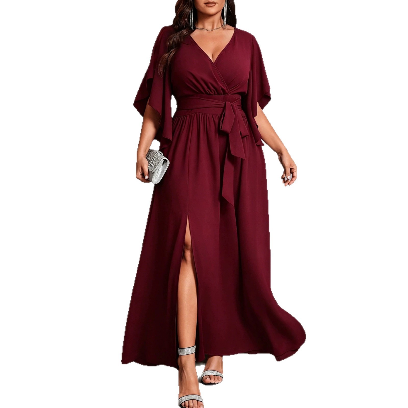 Vestido de manga corta con cue - Women Fashion Necktie reseña y precio