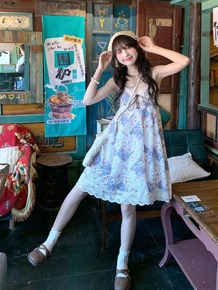 Conjunto de vestido de verano  - Lace Trim Cami reseña y precio