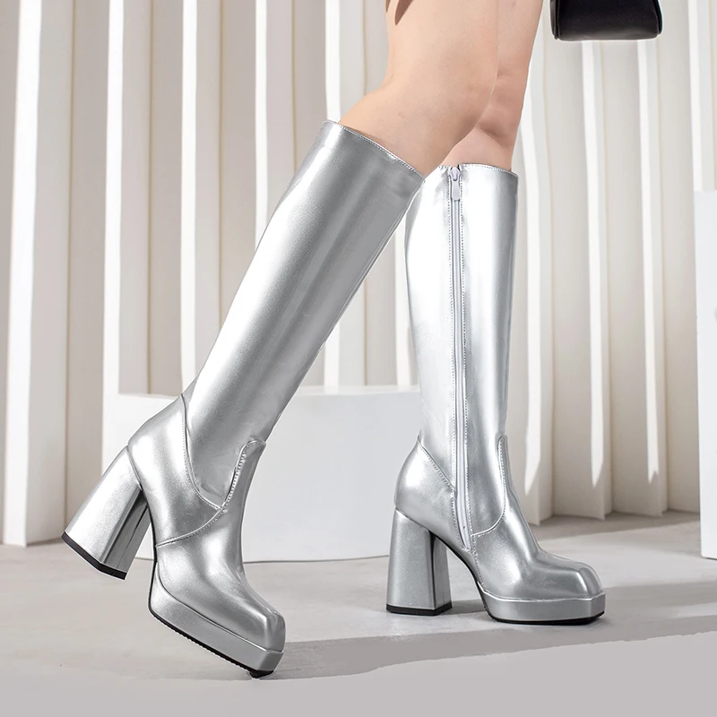 Botas hasta la rodilla con pla - Women'S Fashion Knee High Boots reseña y precio